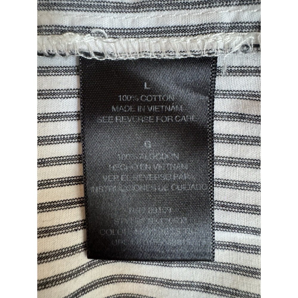 norma kamali Drop Waist Black Ticking Dress Large Cotton Spring Work Must Have - Picture 9 of 10
